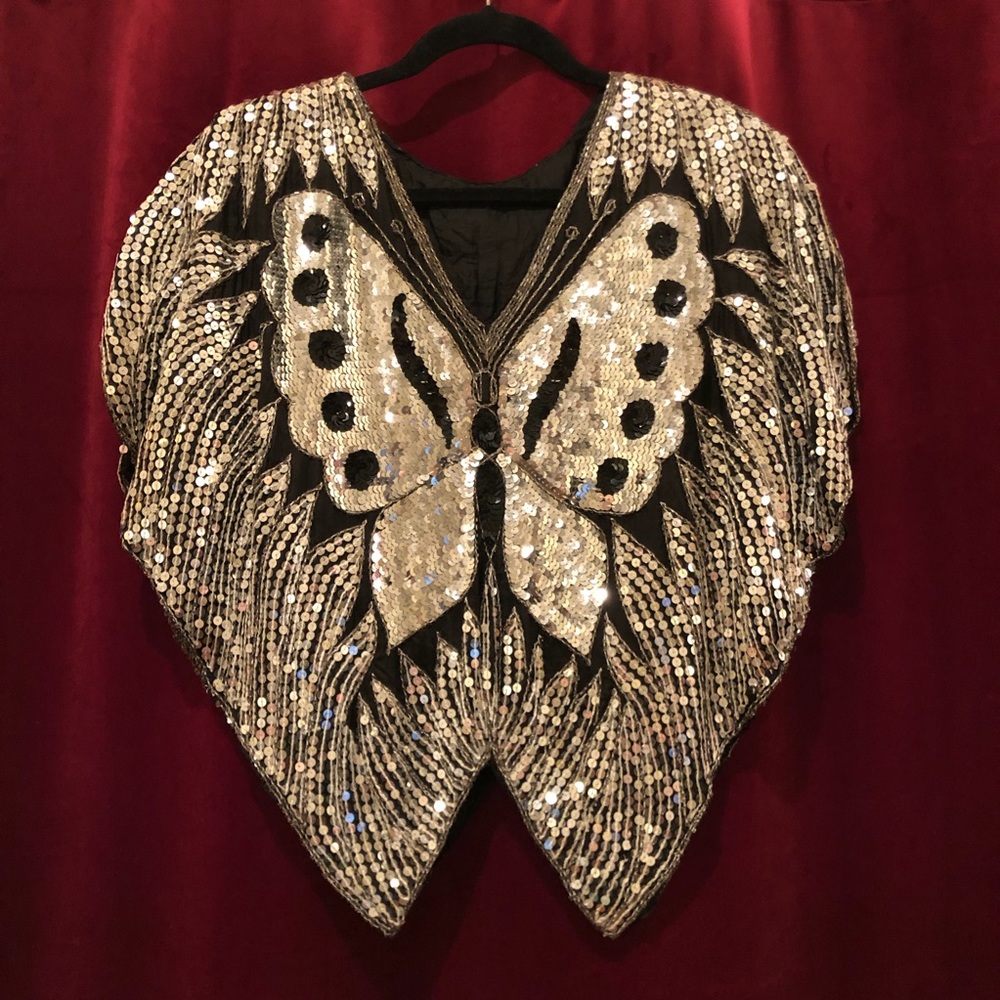 Beautiful Vintage 80’s Sequined Butterfly Top